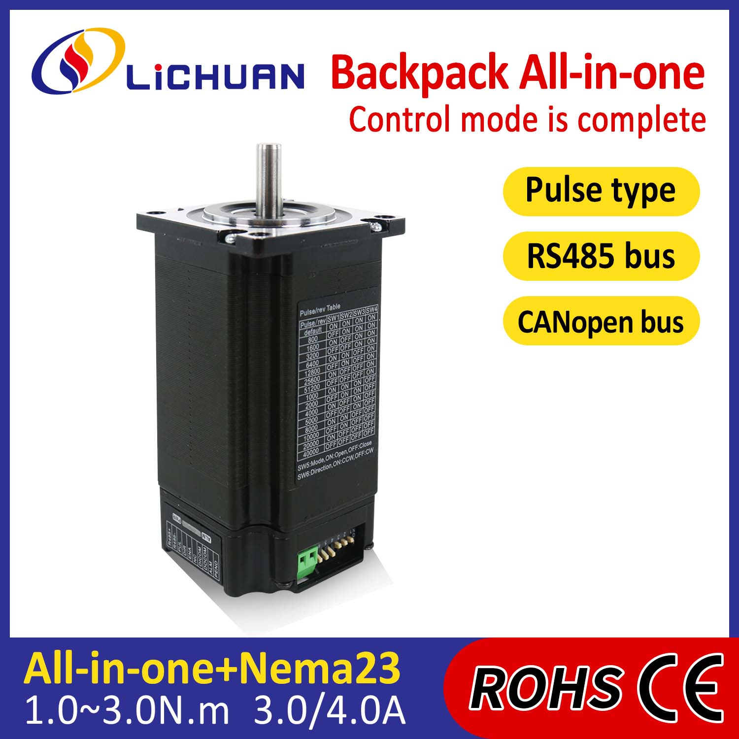 Batoh typu NEMA23 Open Loop Conled Loop Integrovaný krokový motor